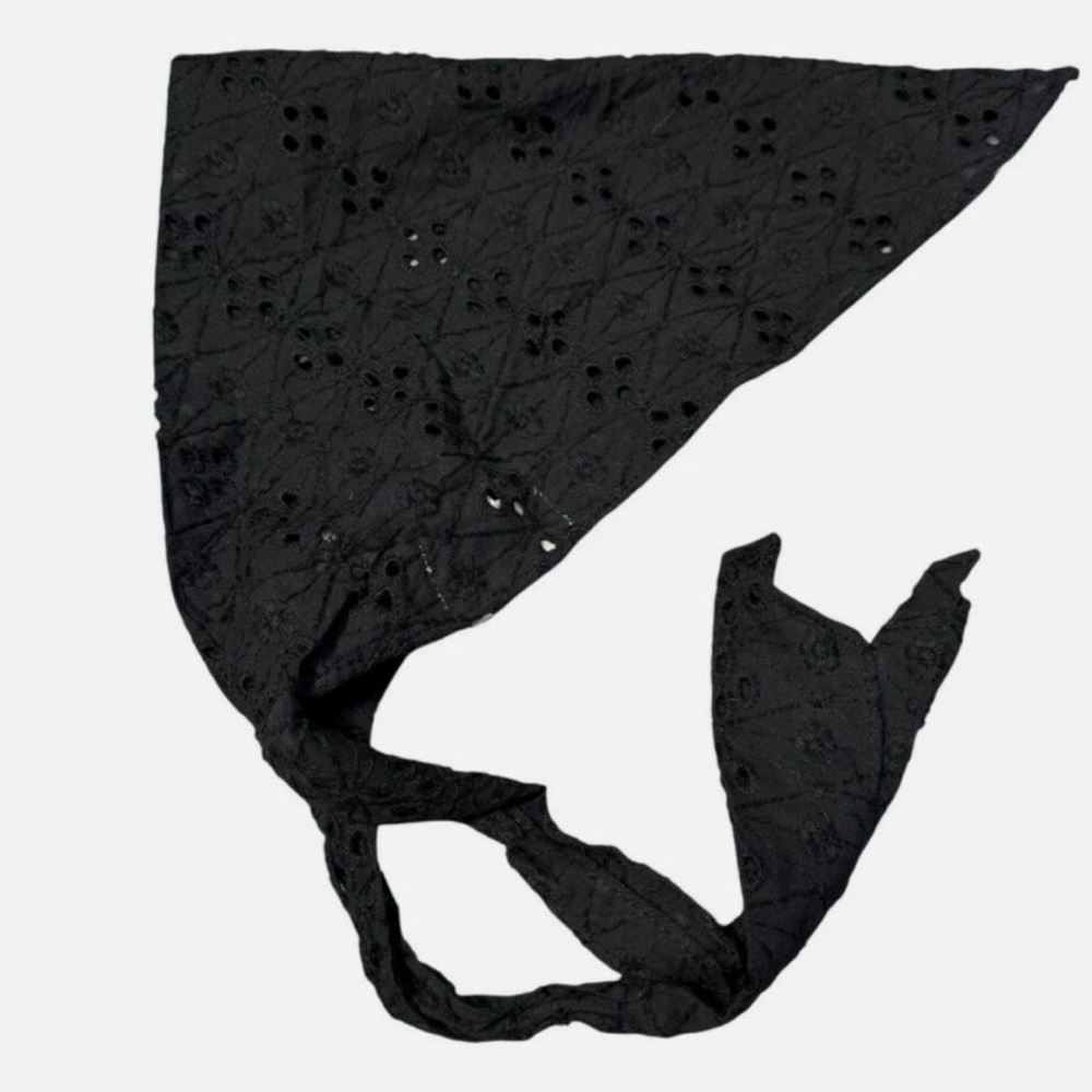 Free People Claro Eyelet Hair Scarf. NWOT Black - Picture 3 of 4